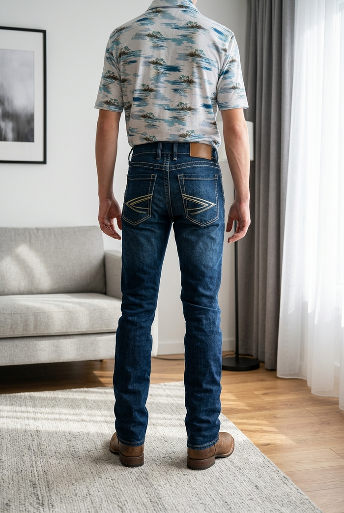JORBEL J2 Modern straight Jeans – Dark Blue Faded
